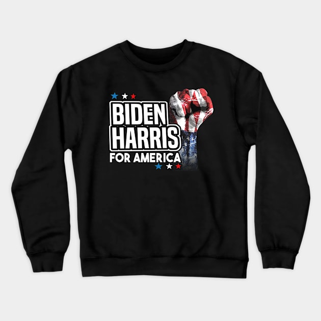 Biden Harris For America with Fist Crewneck Sweatshirt by dnlribeiro88